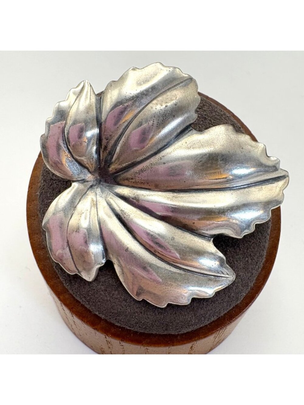 JewelArt Oak Leaf Design Brooch Sterling Silver 925 Size 1.5" x 1.25"